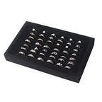 Pangkeep Ring Holder Display Tray Jewelry Organizer Stands for Selling Rings Earrings Show (Black) - color: Black