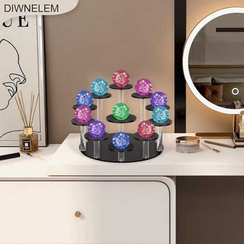 DIWNELEM Round Jewelry Stand Acrylic Display Riser Stands Dessert Tower Display Tower for Watch,Jewelry,Rings,Earrings,Mini Figurines,Cupcakes(Black,11Tier) - size: Black-11 Tier