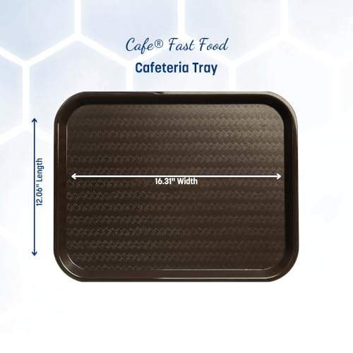 Carlisle FoodService Products CT121669 Café Standard Cafeteria / Fast Food Tray, 12" x 16", Chocolate - color: Chocolate Brown