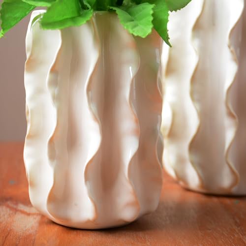 SEINHIJO Ceramic Flower Vase Modern Decor Sculpture Home Gift Statue for Tabletop Bookshelf Art 5.1 Inch - size: Medium