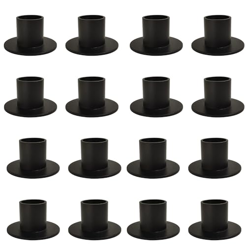 Gute Taper Candle Holder, Candle Holders for Pillar Candles, Matte Black Candlestick Holder Centerpieces for Home Decoration, Wedding Anniversary, Party, Housewarming Gifts,Set of 16,Round - color: Black-r-16pcs