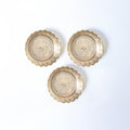 Shubhkart Solid Brass Decorative Nakshi Plate Set for Puja, Decoration & Diwali Gifting (Small 7 cm, Pack of 3, Solid Brass) - size: Small (Pack of 3)