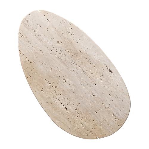 BUICCE Unique Decorative Tray, 12x6.7 Inch Natural Travertine Tray for Jewelry, Rings, Candle Holder, Bathroom Vanity & Tabletop Decor