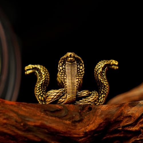 CHOVY 100% Solid Brass Four-Direction Snake Statue - Handcrafted Intertwined Serpent Sculpture, Vintage Mystical Collectible Art, Unique Gift for Mythology Lovers & Spiritual Seekers - style: Four Snakes