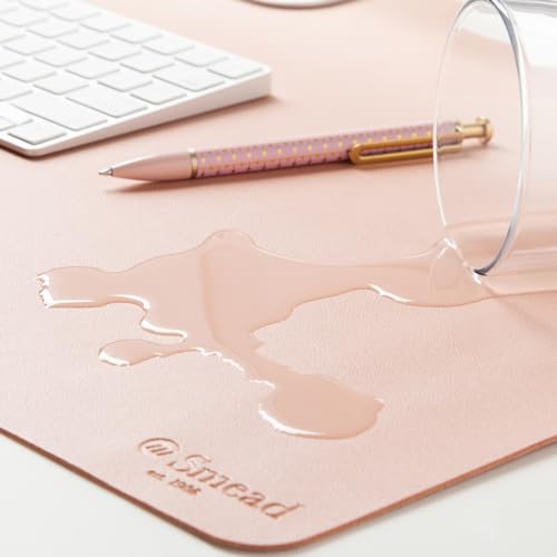 Smead Desk Pad, Vegan Leather Desk Mat with Non-Slip Faux Suede Backing, Perfect Desk Organizer for Office Decor, 31.5” x 15.7” Medium, Dusty Rose (64834) - color: Pink, size: 15.7" x 31.5"