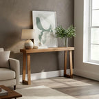 Plank+Beam Solid Wood Console Table, 56 Inch, Sofa Table, Narrow Entryway Table for Hallway, Behind The Couch, Living Room, Foyer, Easy Assembly, Pecan - color: Pecan, size: 56" Console Table