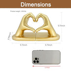 Book Ends Heart Design for Mom, Non-Skid Bookend, Gold Bookends for Shelves, Heavy Duty Resin Book Stopper for Living Room Merch Apartment Bookshelf Birthday Women, 10.22 x 3.93 x 5.11