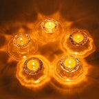 GOLDEAL 12 PCS Clear Glass Diamond Shaped Tealight Candle Holder,Votive Candle Holders Bulk Use for Wedding, Party,Dinner, Home Decor, for 1.5" Tealight (Diamond)