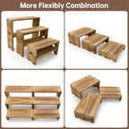 Yikaroeli 2 Set Small Display Riser Wood Risers Wooden Cupcake Display Stand,9.4"-7.8" Graduated Sizes,3Tiered 6Pcs Display Racks Dessert Food Stands