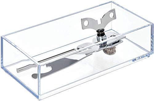 IDesign Decorative Countertop Vanity Tray Organizer for Bathroom, Bedroom, Closet, Entryway, The Clarity Collection – 4” x 8” x 2”, Clear, Small - size: Small