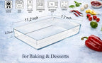 Ums 2.6-Qt (11.2'' x 7.7'' x 2.3'') Glass Baking Dishes for Oven, Borosilicate Glass Casserole Dish, Casserole Dishes for Oven, Microwave and Dishwasher Safe Clear Bakeware - size: 2.6 QT