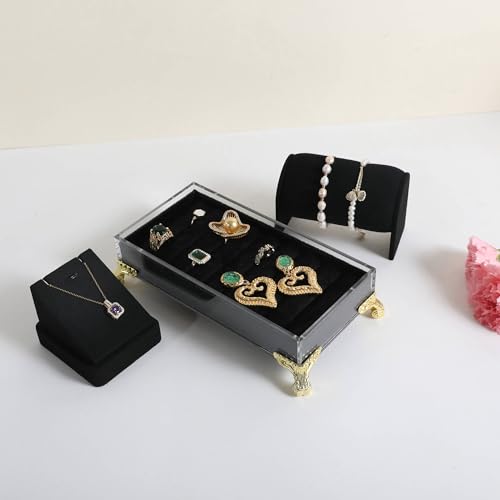 Velvet Watch Display Stand for Selling, Bracelet Storage Organizer for Boutique Store, Woman Jewelry Bangle Holder for Home Decor【Black】 - color: Black