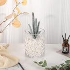 5‘ Wide 6" High Decorative Glass Cylinder Vase with Dimpled Circle Pattern, 8 Inch Tall, Clear (1, 5"x6") - size: 5"x6"