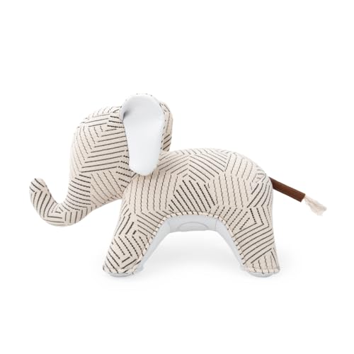 Zuny Artist Edition Elephant Abby Bookend, K Razzle Dazzle Design, Ecofriendly Handmade Leather Single Book End, Modern Scandinavian Decorative Figurine for Bookshelf Desk, White Ivory, 11.8x5.3x6.9 - color: Elephant Abby K-razzle Dazzle