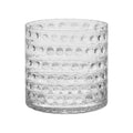 10" Wide 10" High Decorative Glass Cylinder Vase with Dimpled Circle Pattern, 8 Inch Tall, Clear (1, 10"x10") - size: 10"x10"
