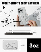 MOFT Phone Tripod Stand Selfie Stick x Shantell Martin for iPhone, Multi-Angles iPhone Stand, Lightweight & Portable Phone Holder, Strong Magnets, MOVAS Vegan Leather, Misty Cove (Without Card Slot) - color: Shantell Martin x Misty Cove x Without Card Slo
