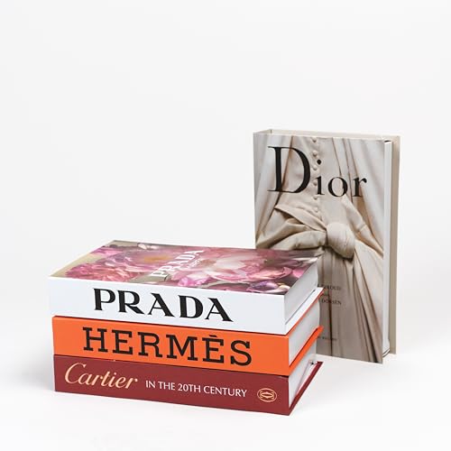 4 Pcs Decorative Faux Books for Home Decor – Modern Fake Books for Coffee Table, Bookshelf & Bedroom, Stacked Book Set for Aesthetic Decor - color: 4 Pcs