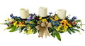 Svndlyn Candle Holders Spring Summer Centerpiece,3 Wick Candle Holder with Daisy and Sunflowers, Perfect for Spring Decor,Easter Centerpiece Table Decor,Indoor Home Decor,Desktop Decor