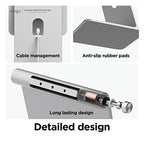 elago Premium iPad Magnetic Stand Designed for iPad Pro 12.9"(5th, 4th Gen), 11"(3rd,2nd Gen), Air 10.9"(5th, 4th Gen), Mini 8.3"(6th Gen, A17 Pro), 10.9"(10th Gen) [Silver] - color: Silver