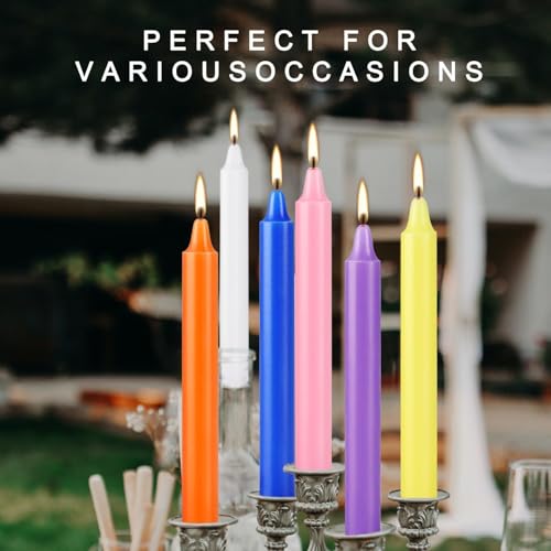 YOROXRG 40 Pack Spell Chime Candles-4 Inch Multi-Colored Taper Candles Sticks-for Home Decor Kitchen Decor Wedding Decoration-10 Colours - color: Colors-4" 40