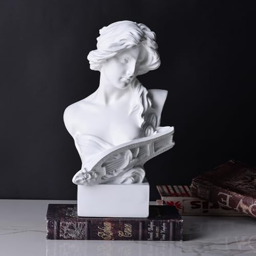 11.8" H Greek Mythology Bust Statue Decor,Artemis Statues Roman Goddess Figurines,Used for Sketch Practice Aesthetics Statues and Sculptures and Indoor Filling Space for Living Room, Bedroom (White) - color: White, size: Large