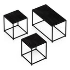 Furinno Camus Modern Living Room Coffee Table with 2 End Tables Set, Americano - color: Americano, size: 3 in 1
