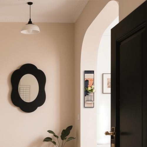 Modern Art Wall Candle Holder, Abstract Face Candle Sconce Set of 2, Wall Decor, 16.5 x 4.33 Inch (Boho) - color: Black,pink