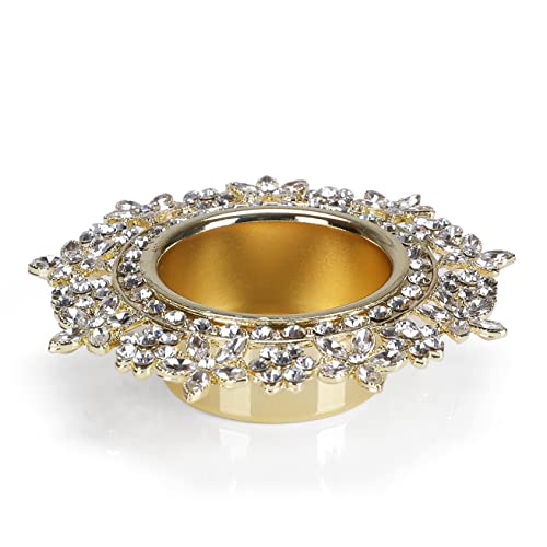 ASVP Shop Single Crystal Tealight Candle Holders - Rose Gold, 8.5cm - color: Gold