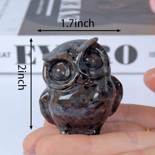 2 Inch Owl Figurine Handcrafted,Flame Stone Healing Crystal Animal Sculpture,Home Decor Unique Gift for Collectors,Crystal Artwork Nature Lovers Birthday Anniversary Present Spiritual Gift - color: Flame Stone Owl