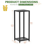 TOSKING Tall Plant Stand Indoor – 2-Tier Modern Metal Shelf, 30" Height & 200 LBS Capacity, Heavy Duty for Living Room, Balcony, Garden (Black) - size: 2-tier 30''