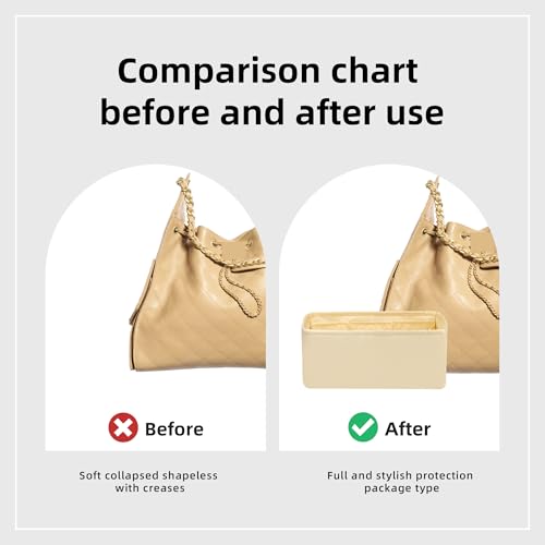 DGAZ Silk Purse Organizer Insert Fits Chanel 25 Handbags，Silky Smooth Bag Organizer，Luxury Handbag & Tote Shaper(Jaune poussin,Medium) - color: Jaune poussin, size: Medium