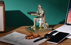 King's Guard Watch Display Stand Eyeglass Jewelry Bracelet Necklace Holder Trays Towers Resin Pen Holder Warrior Knight Mobile Phone Stand for Office & Home (Bronze) - color: Bronze