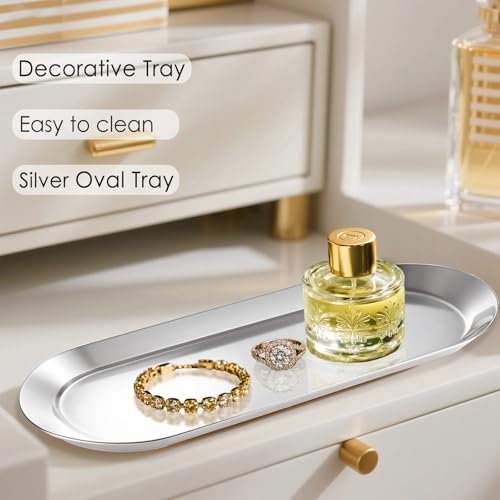 Stainless Steel Perfume Tray, Silver, 12" - 2 Pack - color: Silver, size: 12"