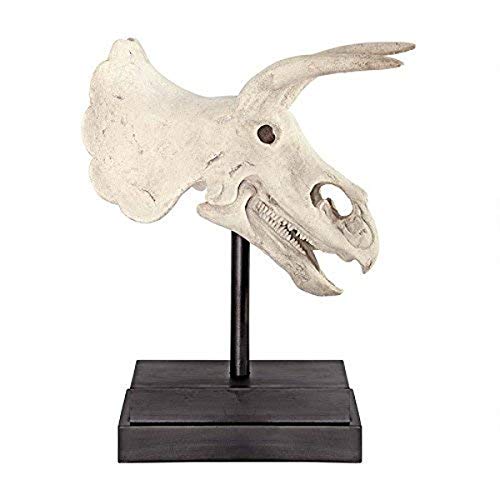 Design Toscano NE867039 Triceratops Dinosaur Skull Fossil Statue on Museum Mount,Multicolored - style: Triceratops Dinosaur Skull