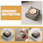 Ceramic Candle Holder Stone Texture Small Indoor Candlestick Holder Table Centerpiece Wedding Decor Minimalist Style for Home