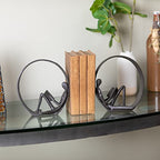 Danya B. Contemporary Encircled Male & Female Reader Cast Iron Sculpture Bookend Statues (Single Female)
