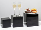 Red Co. Set of 3 Glossy Black Acrylic Cube Display Nesting Riser Stands with Hollow Bottoms - 2-Pack - color: Black, size: 4",5",6" - 2 pack