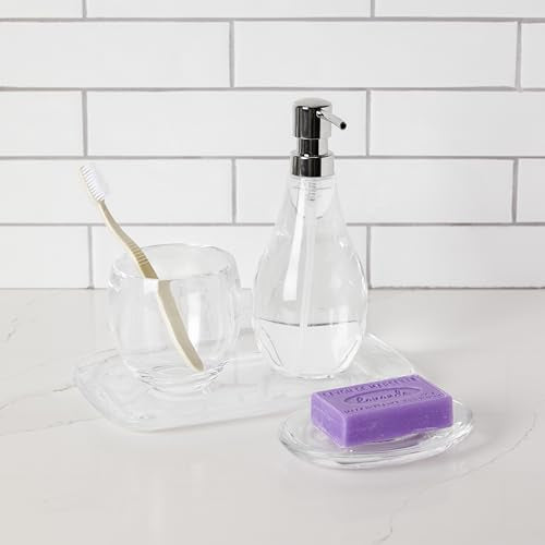Umbra Droplet Tray Jewelry Display/Holder, Bathroom Accessory/Amenity Holder – Clear Acrylic, Looks Like Glass - size: 9.8" x 5.9" x 0.8"