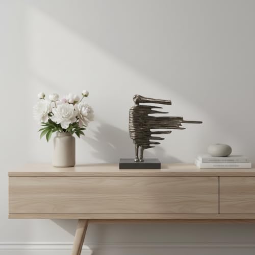 Modern Day Accents 3717 Brisa Blown Away Sculpture, Abstract Modern Sculpture Decor for Home, Office, and Shelf, Bronze-Finished Statue, 11.5" H