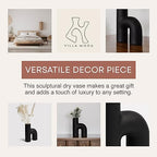 Lila Abstract Sculptural Decorative Modern Vase, Black