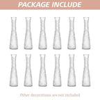 Glass Bud Vases Bulk 12 Pcs - Clear Ribbed Wedding Centerpiece Vases, Small Flower Vases for Table Decor, Party Events & Home Decor
