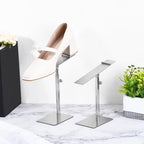 uxcell Shoe Display Stand 2 Pack Adjustable Height High Heel Shoe Risers Metal Shoe Rack Holder for Home Retail Store Supplies - Silver - color: Silver