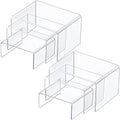 Chuangdi 2 Sets Acrylic Display Risers, Product Stand, Jewelry Display Riser Shelf Showcase Fixtures for Dessert Cupcake Candy Figure Treat Action Showcase(Clear,Small Set) - color: Clear, size: Small Set