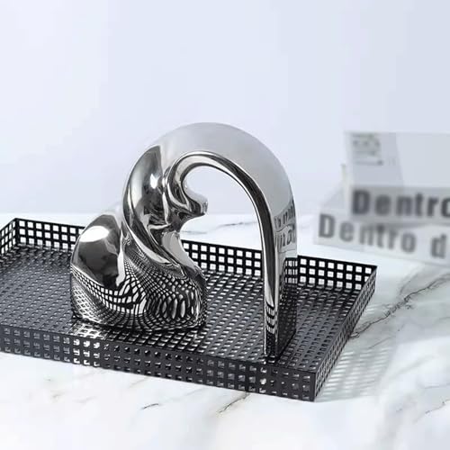 Statue Decorations Light Luxury Geometric Decorations, Ceramic Eunuch Home Furnishings, Hotel Clubhouse Desktop Decorations Home Decor Object(White)