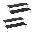 BYCY 2 Pack 2-Tier Black Acrylic Display Stand Display Shelf for Dessert Jewels Figurines, Cupcake Stand - 2 Pack ( 12" * 6.9" * 4.25" ) - color: Black, size: 2 Tier - 2 Pack