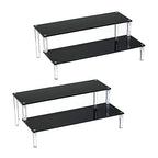 BYCY 2 Pack 2-Tier Black Acrylic Display Stand Display Shelf for Dessert Jewels Figurines, Cupcake Stand - 2 Pack ( 12" * 6.9" * 4.25" ) - color: Black, size: 2 Tier - 2 Pack