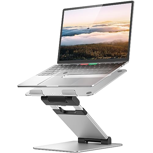 Nulaxy Laptop Stand, Ergonomic Sit to Stand Laptop Holder Convertor, Adjustable Height from 2.1" to 13.8", Supports up to 22lbs, Compatible with MacBook, All Laptops Tablets 11-17" - Silver - color: C-Silver
