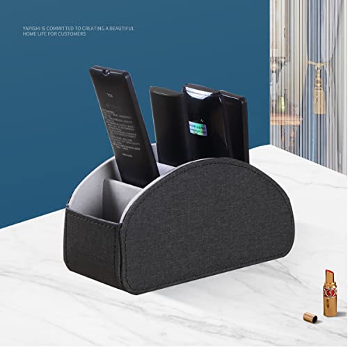 YAPISHI Remote Control Holder, 5 Rooms Desk Organizer and Decorations for Living Room, Bedside Table Remotes Caddy for TV Controllers/Makeup Brush Pen/Office Stationery/Art Supplies/Eyeglasses - color: Black Cloth, size: Small