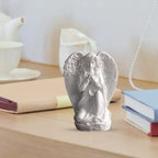 YANGMEI Guardian Angel Statue, Resin White Praying Angel Sculpture for Shelf Table Living Room Bedroom Decor Figurine Religious Spiritua Memorial Gift