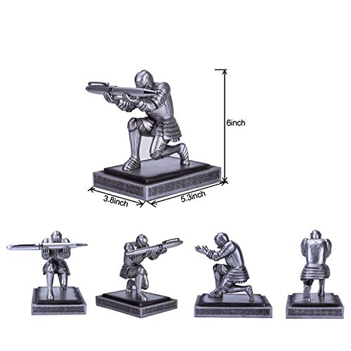 Resin Soldier Executive Pen Holder Desk Organizer Cool Pen Stand Home Decor Resin Pencil Holder with a Pen for Men as Gift (Silver) - color: Silver